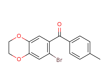 Molecular Structure of 175136-42-2 ((7-BROMO-2,3-DIHYDRO-1,4-BENZODIOXIN-6-YL)(4-METHYLPHENYL)METHANONE)