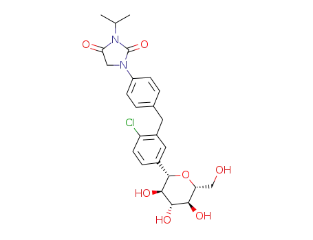 1-(4-(2-chloro-5-((2S,3R,4R,5S,6R)-3,4,5-trihydroxy-6-(hydroxymethyl)tetrahydro-2H-pyran-2-yl)benzyl)phenyl)-3-isopropylimidazolidine-2,4-dione