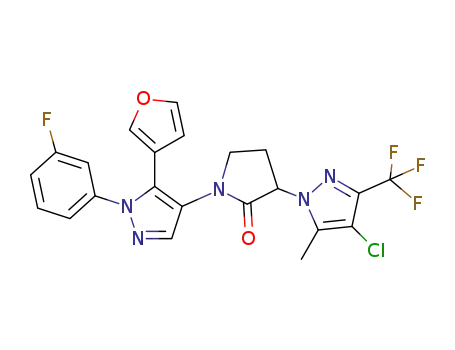 3-[4-chloro-5-methyl-3-(trifluoromethyl)-1H-pyrazol-1-yl]-1-[1-(3-fluorophenyl)-5-(furan-3-yl)-1H-pyrazol-4-yl]pyrrolidin-2-one