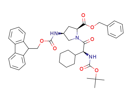 (2S,4S )-1-((S)-2-tert-butoxycarbonylamino-2-cyclohexyl-acetyl)-4-(9H-fluoren-9-ylmethoxycarbonylamino)-pyrrolidine-2-carboxylic acid benzyl ester