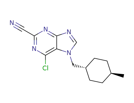 6-chloro-7-((trans-4-methylcyclohexyl)methyl)-7H-purine-2-carbonitrile