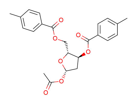 Molecular Structure of 57236-72-3 (1-O-ACETYL-2-DEOXY-3,5-DI-O-(4-METHYLBENZOYL)-BETA-D-ERYTHROPENTOFURANOSE)
