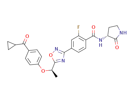 4-(5-{(1R)-1-[4-(cyclopropylcarbonyl)phenoxy]ethyl}-1,2,4-oxadiazol-3-yl)-2-fluoro-N-[(3R)-2-oxopyrrolidin-3-yl]benzamide