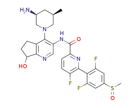N-{4-[(3S,5R)-3-amino-5-methylpiperidin-1-yl]-7-hydroxy-6,7-dihydro-5H-cyclopenta[b]pyridin-3-yl}-6-[2,6-difluoro-4-(methylsulfinyl)phenyl]-5-fluoropyridine-2-carboxamide