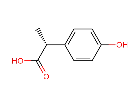Molecular Structure of 59092-88-5 ((2R)-2-(4-Hydroxyphenyl)propionic acid, (R)-(4-Hydroxyphenyl)(methyl)acetic acid, 4-[(1R)-1-Carboxyethyl]phenol)