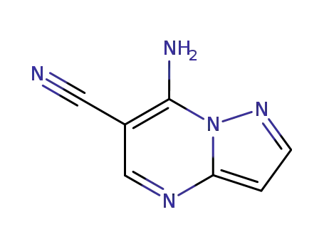 Molecular Structure of 89975-57-5 (7-Aminopyrazolo[1,5-a]pyrimidine-6-carbonitrile)
