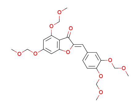 Molecular Structure of 1202495-48-4 ((2Z)-2-[3,4-bis(methoxymethoxy)benzylidene]-4,6-bis(methoxymethoxy)-1-benzofuran-3(2H)-one)