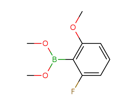 Molecular Structure of 75626-21-0 (2-FLUORO-6-METHOXYPHENYLBORONIC ACID DIMETHYL ESTER)