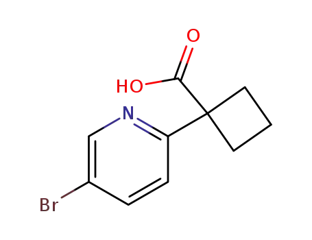 Molecular Structure of 1382486-27-2 (1-(5-bromopyridin-2-yl)cyclobutanecarboxylic acid)
