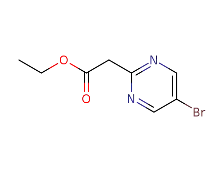 Molecular Structure of 1134327-91-5 ((5-Bromopyrimidin-2-yl)acetic acid ethyl ester)
