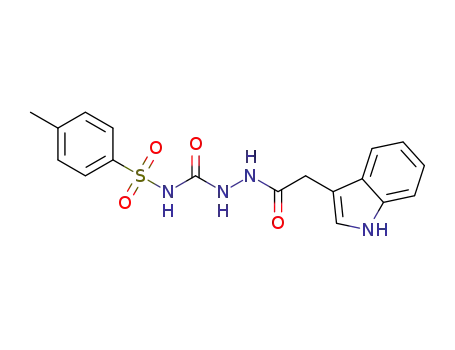 Molecular Structure of 1024572-88-0 (1-(2-(INDOL-3-YL)-ACETYL)-4-(4-TOLUENESULPHONYL)SEMICARBAZIDE)