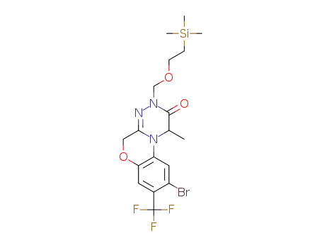 Molecular Structure of 1613719-81-5 (6-bromo-4-methyl-7-trifluoromethyl-2-(2-trimethylsilanylethoxymethyl)-2,10-dihydro-9-oxa-1,2,4a-triazaphenanthren-3-one)