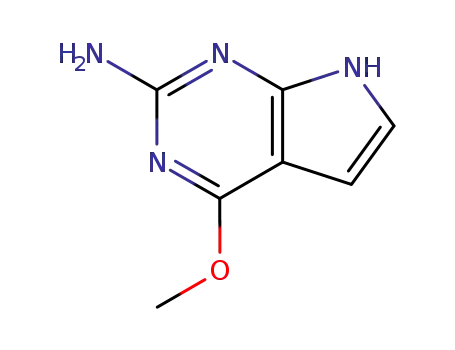 Molecular Structure of 84955-32-8 (4-Methoxy-7H- Pyrrolo[2,3-d] pyriMidin-2-aMine)