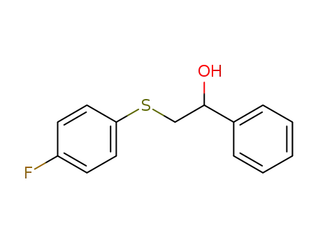 Molecular Structure of 1174708-84-9 (2-((4-fluorophenyl)thio)-1-phenylethan-1-ol)
