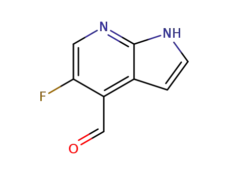Molecular Structure of 1190310-15-6 (5-Fluoro-1H-pyrrolo[2,3-b]pyridine-4-carbaldehyde)