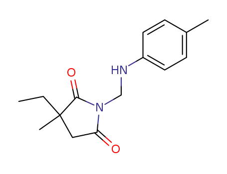 Molecular Structure of 31881-69-3 (3-methyl-3-ethyl-1-{[(4-methylphenyl)amino]methyl}pyrrolidine-2,5-dione)