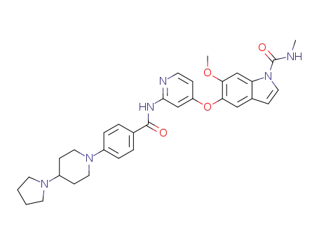 6-methoxy-N-methyl-5-((2-(4-(4-(pyrrolidin-1-yl)piperidin-1-yl)benzamide)pyridin-4-yl)oxy)-1H-indole-1-carboxamide