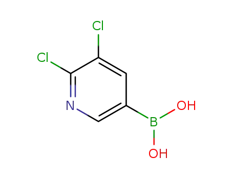 Molecular Structure of 1072944-15-0 (2,3-DICHLOROPYRIDINE-5-BORONIC ACID)