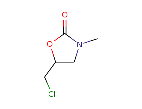 Molecular Structure of 26847-49-4 (2-Oxazolidinone, 5-(chloromethyl)-3-methyl-)