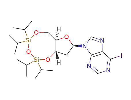 6-iodo-9-(3,5-O-(1,1,3,3-tetraisopropyldisiloxane-1,3-diyl)-2-deoxy-β-D-ribofuranosyl)purine