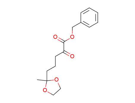 Molecular Structure of 90741-55-2 (benzyl-5-(2-methyl-1,3-dioxolan-2-yl)-2-oxopentanoate)