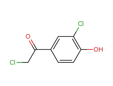 Molecular Structure of 39066-18-7 (Ethanone, 2-chloro-1-(3-chloro-4-hydroxyphenyl)- (9CI))
