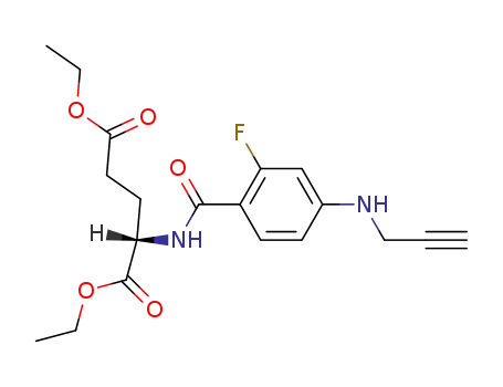 Molecular Structure of 106585-57-3 (diethyl N-(2-fluoro-4-(N-prop-2-ynylamino)benzoyl)-L-glutamate)