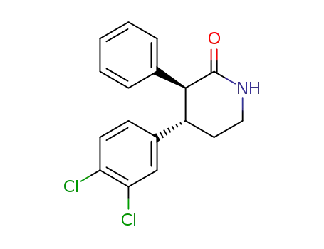 Molecular Structure of 107234-96-8 ((3S,4S)-4-(3,4-dichlorophenyl)-3-phenylpiperidin-2-one)