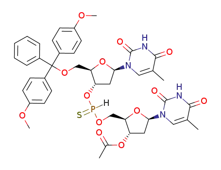 O-<5'-O-(4,4'-dimethoxytrityl)thymidin-3'-yl> O-(3'-O-acetylthymidin-5'-yl) hydrogenphosphonothioate