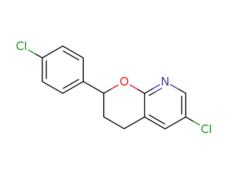 Molecular Structure of 102830-62-6 (6-chloro-2-(4-chlorophenyl)-3,4-dihydro-2H-pyrano[2,3-b]pyridine)