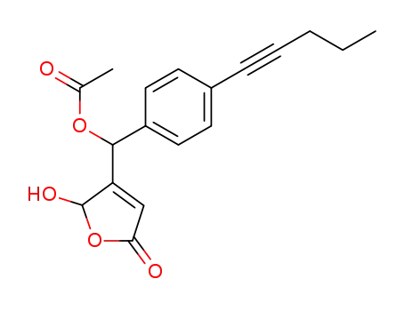 Acetic acid (2-hydroxy-5-oxo-2,5-dihydro-furan-3-yl)-(4-pent-1-ynyl-phenyl)-methyl ester