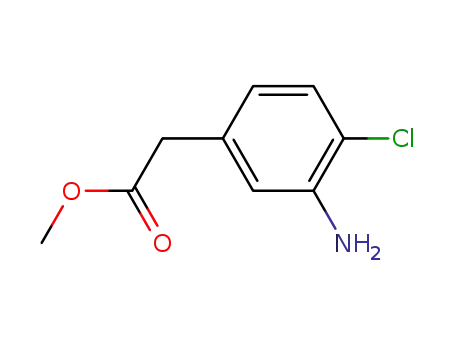 Molecular Structure of 59833-69-1 (3-AMINO-4-CHLOROPHENYLACETIC ACID METHYL ESTER)