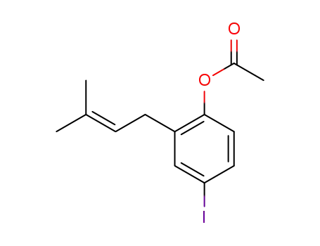 Phenol, 4-iodo-2-(3-methyl-2-buten-1-yl)-, 1-acetate
