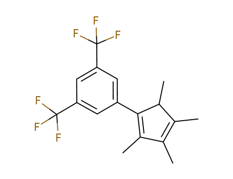 Molecular Structure of 1218922-85-0 (1-(3',5'-bis-(trifluoromethyl)phenyl)-2,3,4,5-tetramethyl-cyclopentadiene)