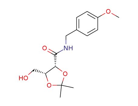 Molecular Structure of 137664-58-5 ((4R,5R)-5-Hydroxymethyl-2,2-dimethyl-[1,3]dioxolane-4-carboxylic acid 4-methoxy-benzylamide)