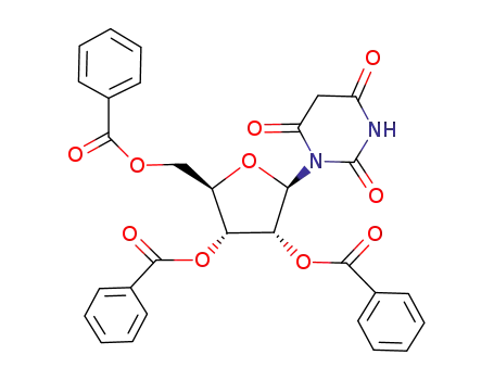 Molecular Structure of 75922-07-5 (Uridine, 5,6-dihydro-6-oxo-, 2',3',5'-tribenzoate)