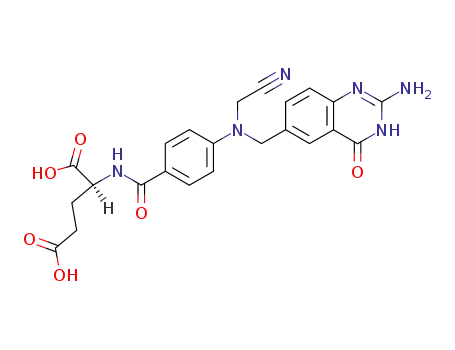 Molecular Structure of 80015-09-4 (N(10)-(Cyanomethyl)-5,8-dideazafolic acid)