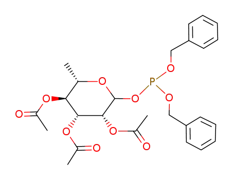 Acetic acid (3R,4R,5S,6S)-4,5-diacetoxy-2-(bis-benzyloxy-phosphanyloxy)-6-methyl-tetrahydro-pyran-3-yl ester