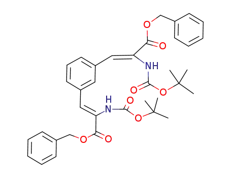Molecular Structure of 130247-12-0 (1,3-bis<2-(benzyloxycarbonyl)-2-<(tert-butoxycarbonyl)amino>ethenyl>benzene)