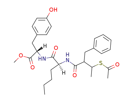 (S)-2-[(S)-2-(3-Acetylsulfanyl-2-benzyl-butyrylamino)-hexanoylamino]-3-(4-hydroxy-phenyl)-propionic acid methyl ester