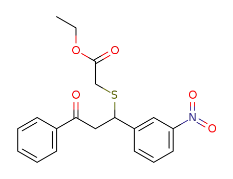 Acetic acid, [[1-(3-nitrophenyl)-3-oxo-3-phenylpropyl]thio]-, ethyl ester