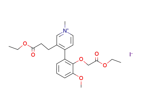 Molecular Structure of 87307-96-8 (4-<2-(2-ethoxy-2-oxoethoxy)3-3-methoxyphenyl>-1-methyl-3-(3-oxo-3-ethoxypropyl)pyridinium iodide)