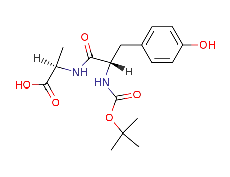 Molecular Structure of 71591-34-9 (D-Alanine, N-[N-[(1,1-dimethylethoxy)carbonyl]-L-tyrosyl]-)