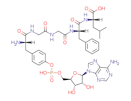 (S)-2-[(S)-2-(2-{2-[(S)-2-Amino-3-(4-{[(2R,3S,4R,5R)-5-(6-amino-purin-9-yl)-3,4-dihydroxy-tetrahydro-furan-2-ylmethoxy]-hydroxy-phosphoryloxy}-phenyl)-propionylamino]-acetylamino}-acetylamino)-3-phenyl-propionylamino]-4-methyl-pentanoic acid