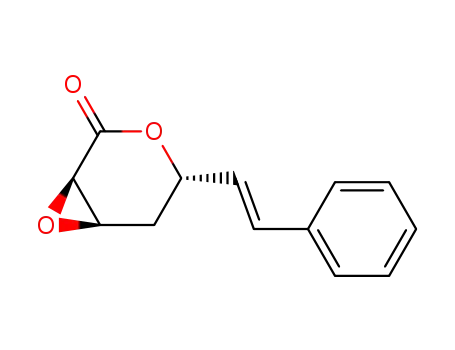 Molecular Structure of 143724-97-4 ((1R,4S,6R)-4-((E)-Styryl)-3,7-dioxa-bicyclo[4.1.0]heptan-2-one)