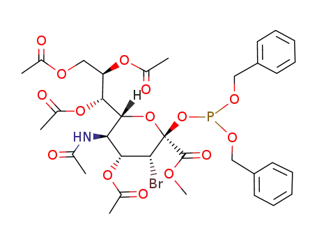 Methyl 3-bromo-5-acetamido-4,7,8,9-tetra-O-acetyl-2-O-(dibenzylphosphityl)-3,5-dideoxy-β-D-glycero-D-galacto-2-nonulopyranosonate