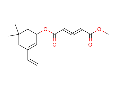 Molecular Structure of 112399-53-8 (2,3-Pentadienedioic acid, 3-ethenyl-5,5-dimethyl-2-cyclohexen-1-yl
methyl ester)