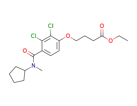Molecular Structure of 109804-13-9 (4-[2,3-Dichloro-4-(cyclopentyl-methyl-carbamoyl)-phenoxy]-butyric acid ethyl ester)