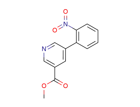Molecular Structure of 93349-95-2 (3-Pyridinecarboxylic acid, 5-(2-nitrophenyl)-, methyl ester)