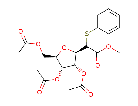 methyl 2-(phenylthio)-2-(2',3',5'-tri-O-acetyl-β-D-ribofuranosyl)-acetate